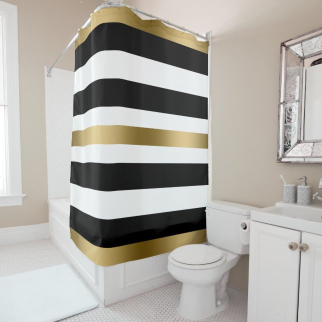 Stripes Pattern Shower Curtain (In Situ)