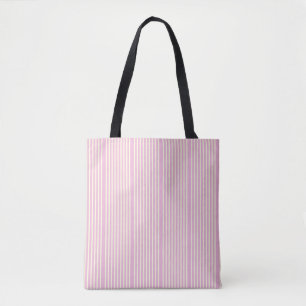 Stripes pattern two tone pink cream tote bag