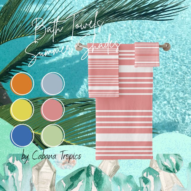 Stripes. Pink Blush & White  Bath Towel Set (Creator Uploaded)