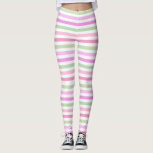 Stripes, pink, green leggings