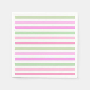 Stripes, pink, green napkin