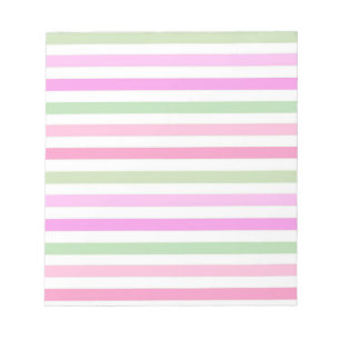 Stripes, pink, green notepad