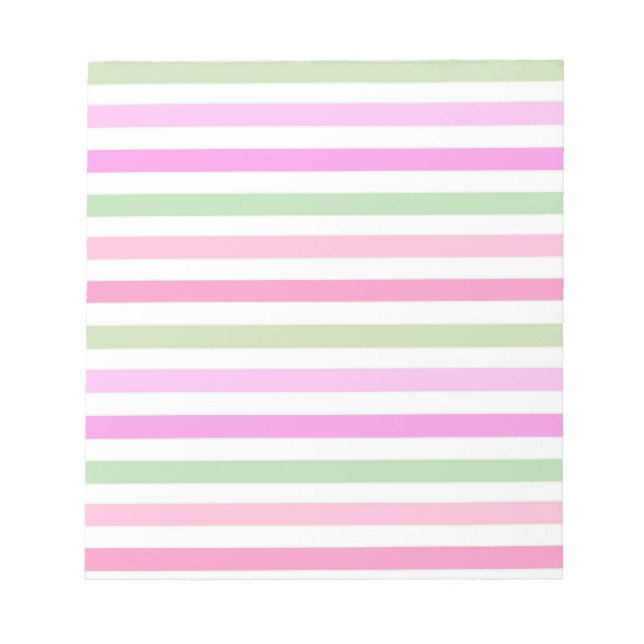 Stripes, pink, green notepad (Front)