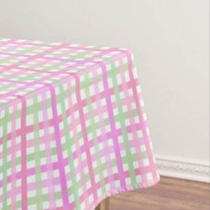 Stripes, pink, green tablecloth