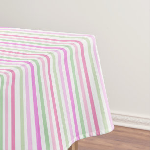Stripes, pink, green tablecloth