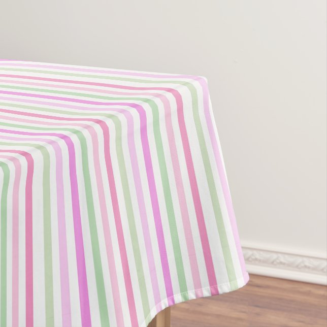 Stripes, pink, green tablecloth (In Situ)