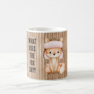 Stripes Pink Orange Fox (what does the fox say?) Coffee Mug