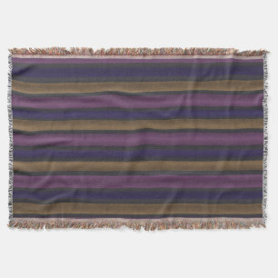 Stripes Pink Yellow Purple Grey Throw Blanket