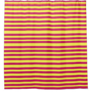 Stripes Pink Yellow Summer pattern Shower Curtain