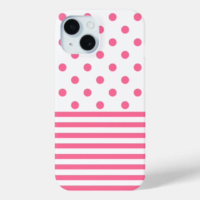 Stripes & Polkadots - Pink iPhone 6/6s, Phone Case (Back)