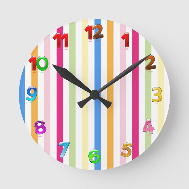 Stripes Round Clock (Front)