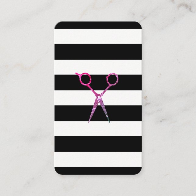 Stripes Scissors Appointment Card (Front)