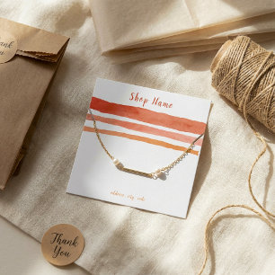 Stripes square necklace or bracelet display card