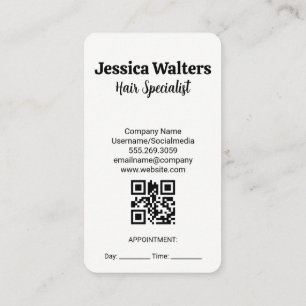 Stripes Stylist Scissors Beautiful Hair Appointment Card