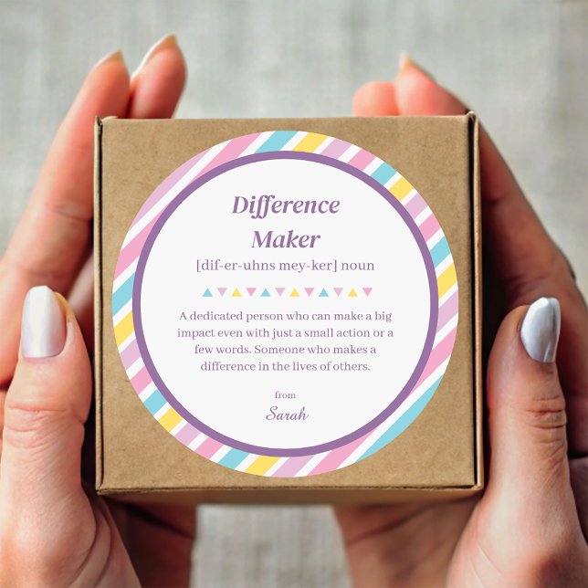 Stripes Teacher Mentor Appreciation Thank You Classic Round Sticker (Stripes Teacher Mentor Appreciation Thank You Classic Round Sticker)