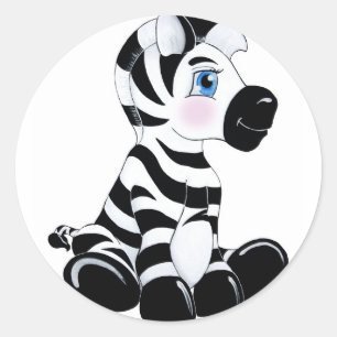 Stripes the Baby Zebra Classic Round Sticker