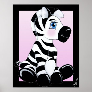 Stripes  the Baby Zebra Poster