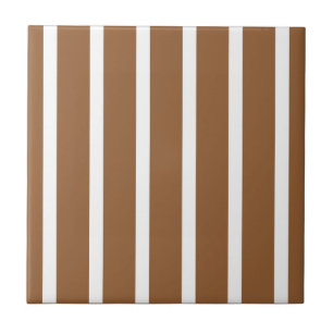 Stripes Thn Thick Brown White Tile