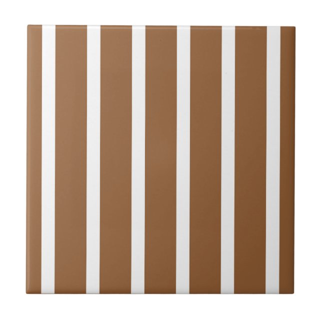Stripes Thn Thick Brown White Tile (Front)