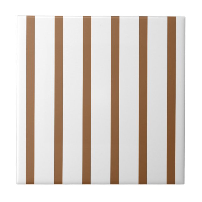 Stripes Thn Thick Brown White Tile (Front)