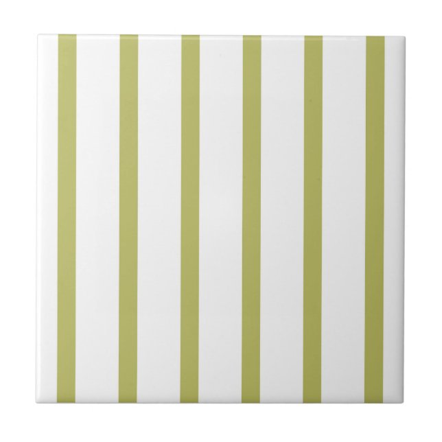 Stripes Thn Thick Green White Tile (Front)