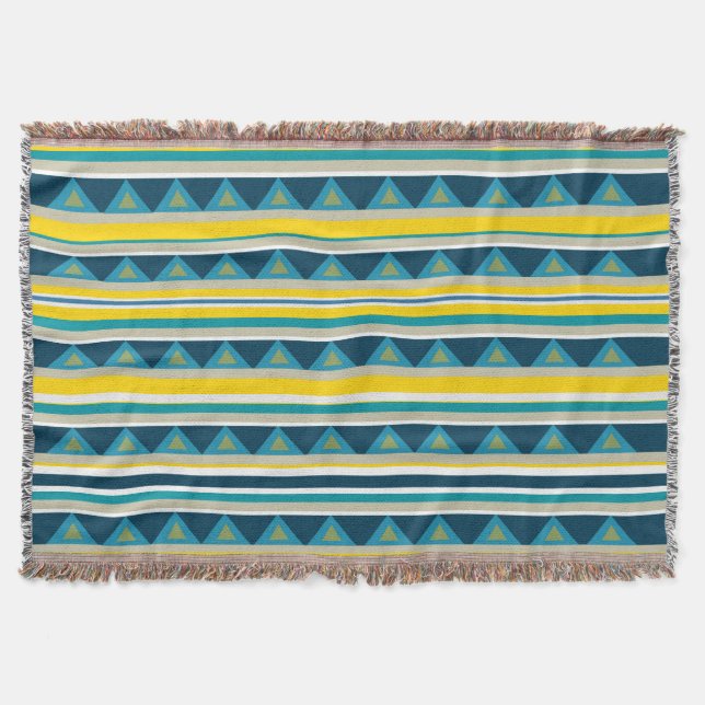 Stripes & triangles throw blanket (Front)