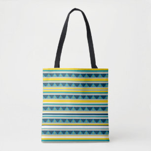 Stripes & triangles tote bag