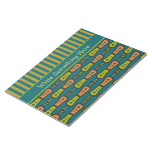 Stripes, Tribal Pattern, Teal: Notepad, Jotter Notepad