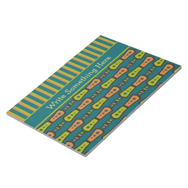 Stripes, Tribal Pattern, Teal: Notepad, Jotter Notepad (Angled)