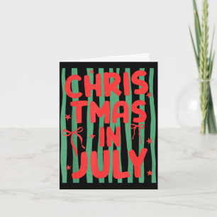 Stripes tropical summer christmas in july girly card