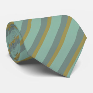 Stripes - Turquoise Gold Silver Tie