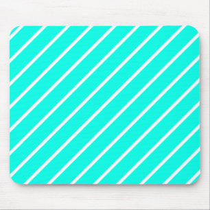 Stripes Turquoise & White Mousepad