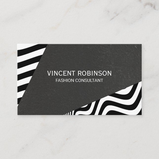 Stripes Wave | Stylish Modern Art Business Card (Front)