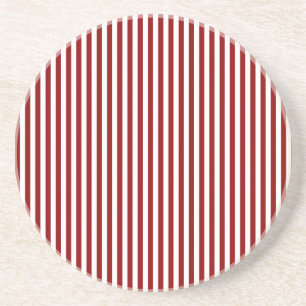Stripes - White and Dark Red Coaster