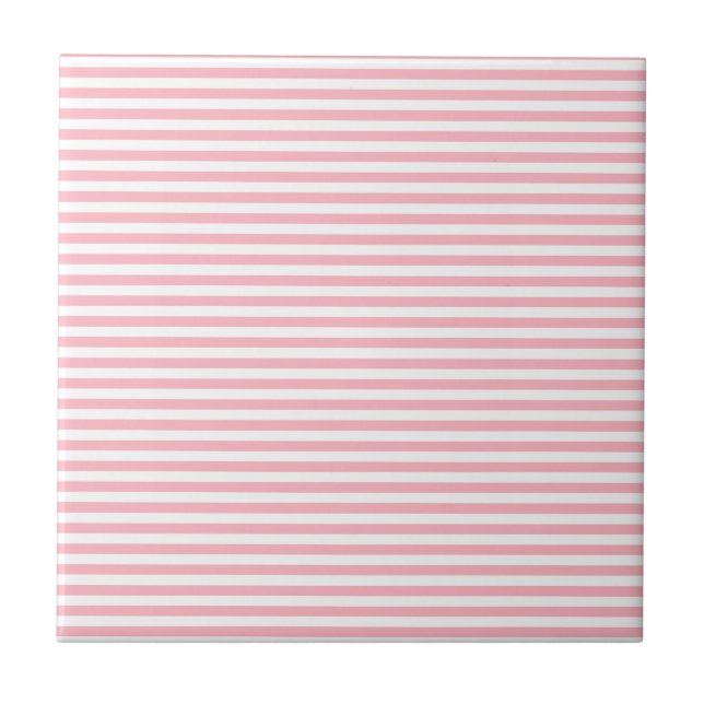 Stripes - White and Light Pink Tile (Front)