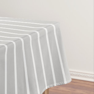 Stripes White Grey Tablecloth
