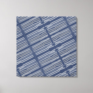 Stripes with Attitude Grey Blue White Tones Canvas Print