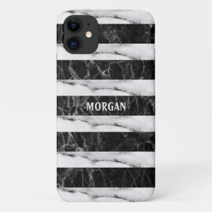 Stripes With Black And Grey Marbled Case-Mate iPhone Case