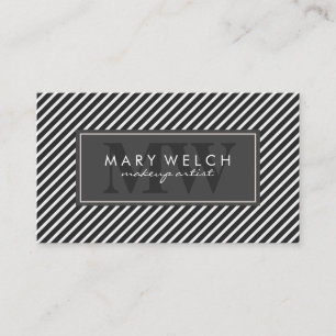 Stripes with Monogram (appointment card) Appointment Card