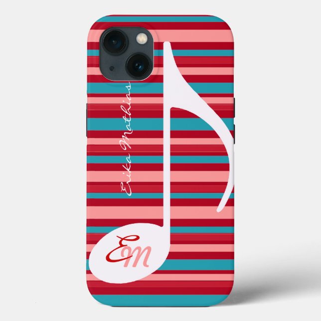 Stripes with musical note Case-Mate iPhone case (Back)