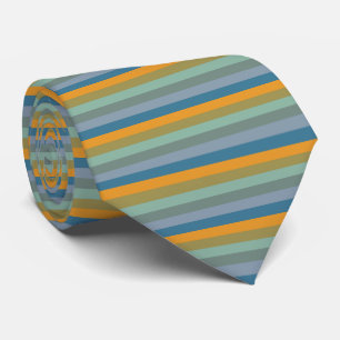 Stripes - Yellow Blue Lavender Olive Green Aqua Tie