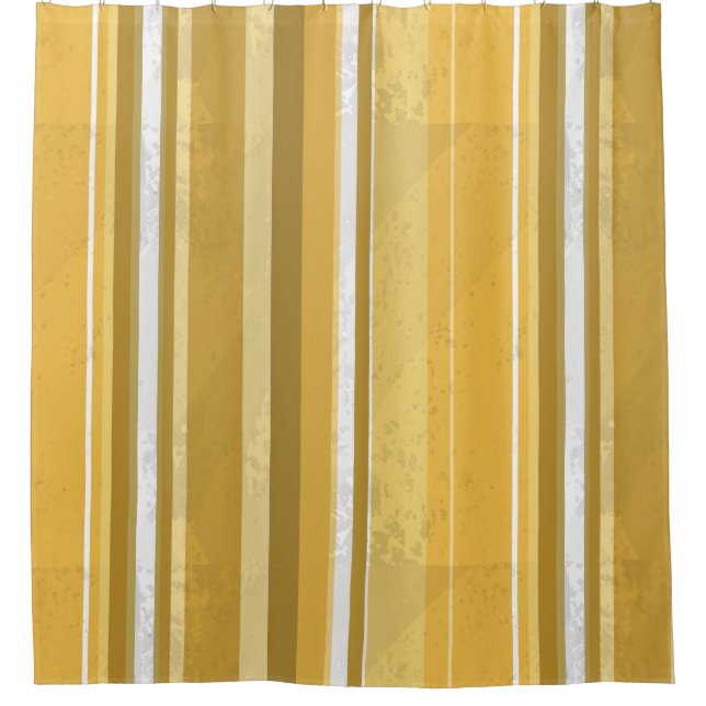 Stripes Yellow Shower Curtain (Front)