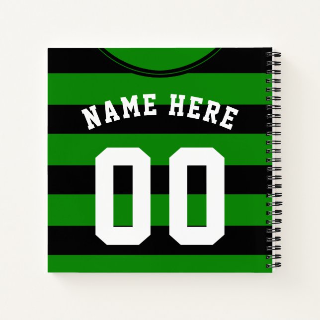 Stripesd Jersey Template Notebook Soccer Footy (Back)