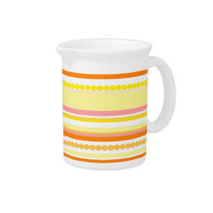 Stripey beads orange and pink pattern milk jug pitcher