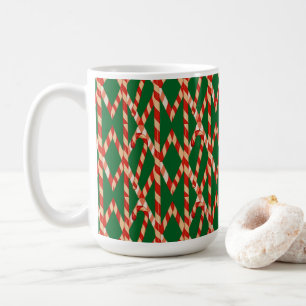 Stripey Cane-Shaped Sugar-Stick Coffee Mug