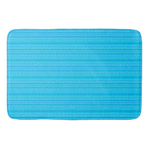Stripey Cyan Bath Mat