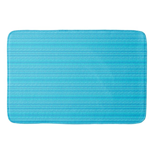 Stripey Cyan Bath Mat (Front)