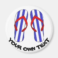 Stripey Flip Flops Beach Sandles Custom Text