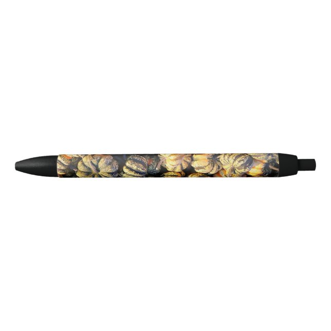 Stripey Pumpkins Cluster  Black Ink Pen (Front)