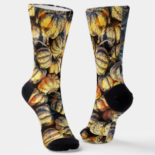 Stripey Pumpkins Cluster  Socks